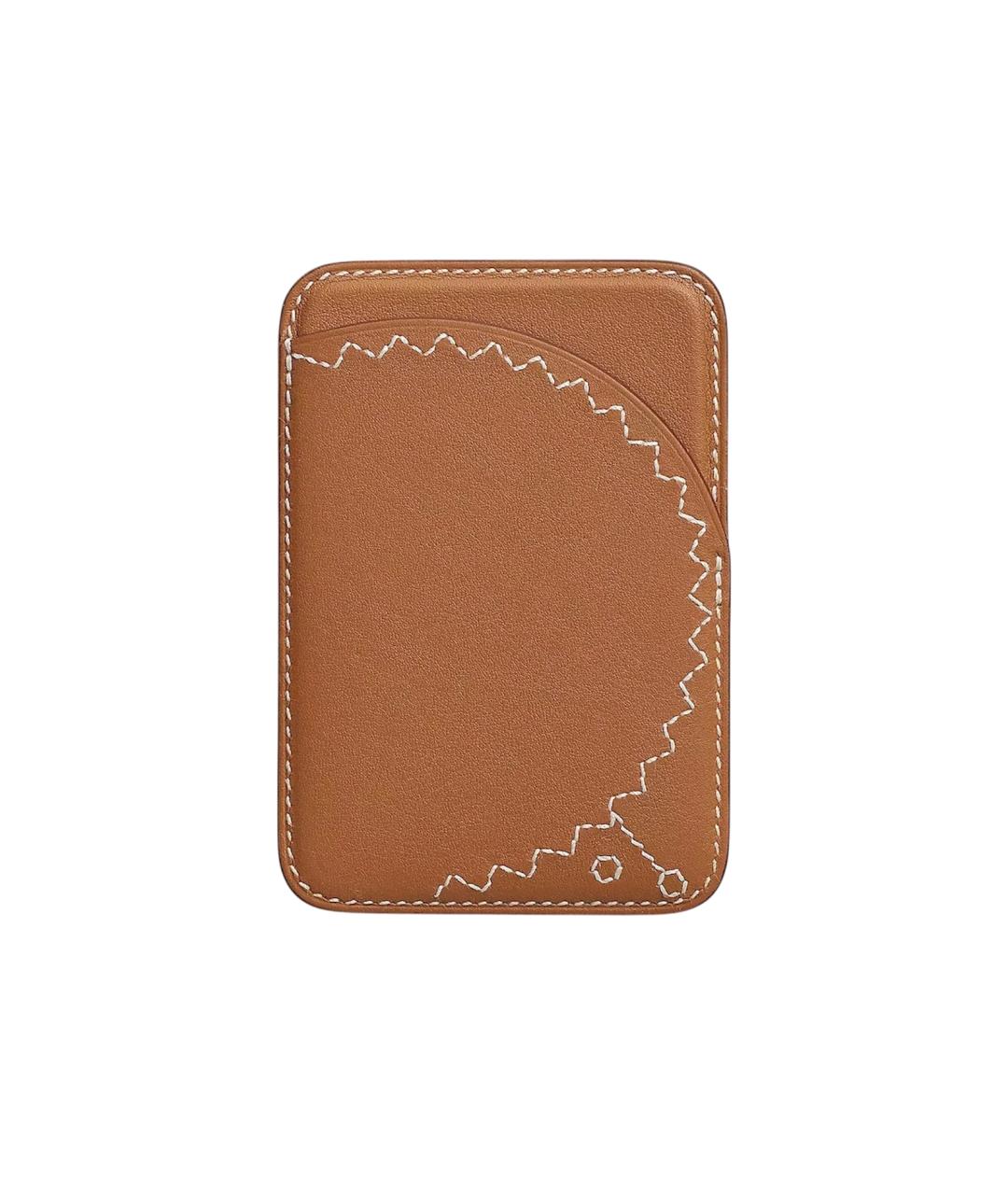 HERMES Золотой кожаный кардхолдер, фото 1