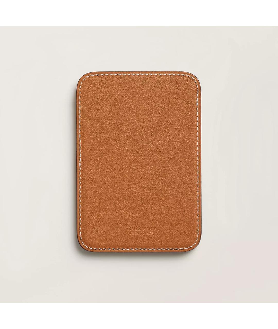 HERMES Золотой кожаный кардхолдер, фото 3