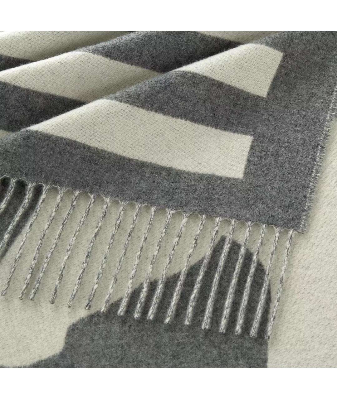 HERMES Серый кашемировый шарф, фото 3