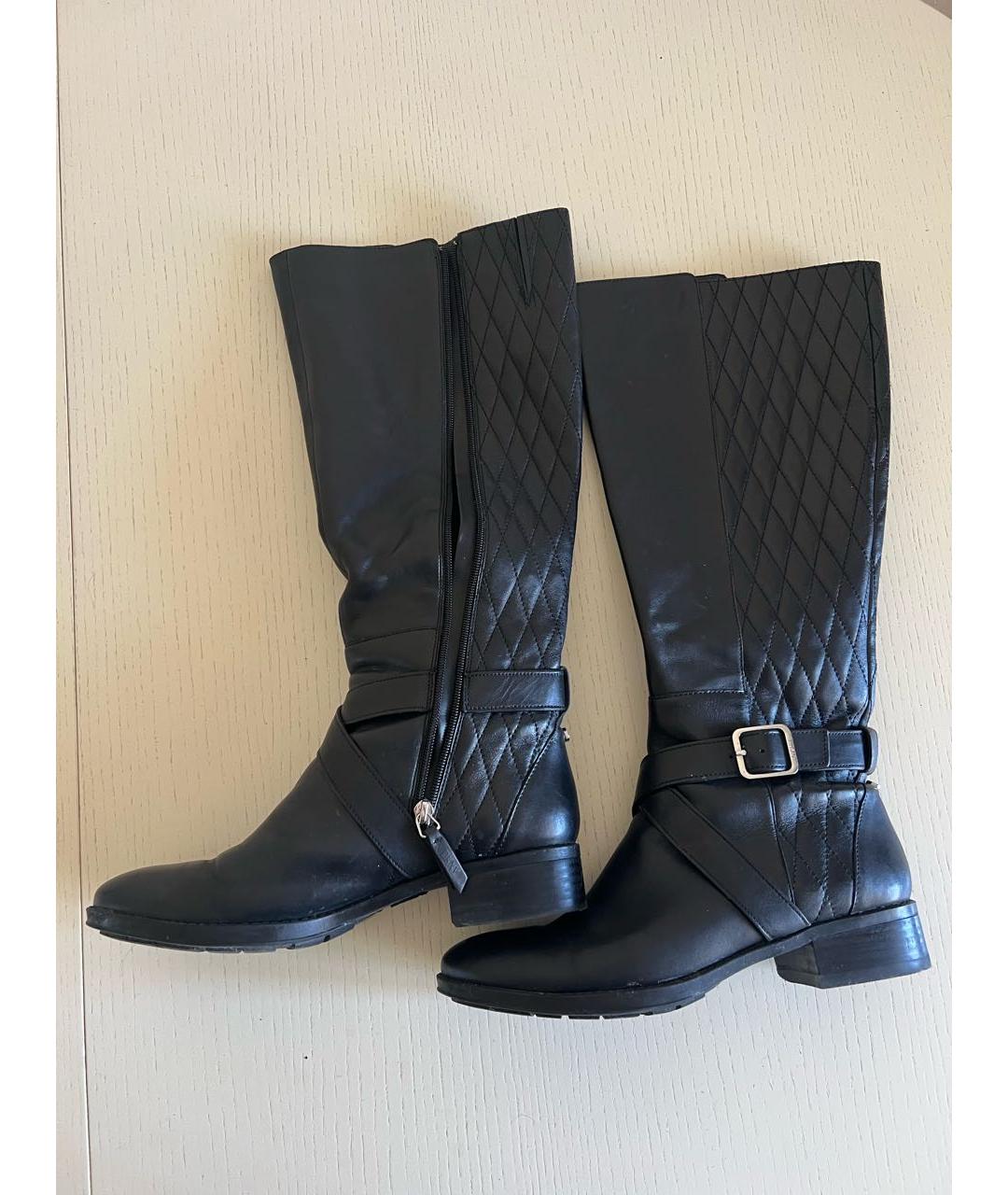 DKNY Черные кожаные сапоги, фото 2