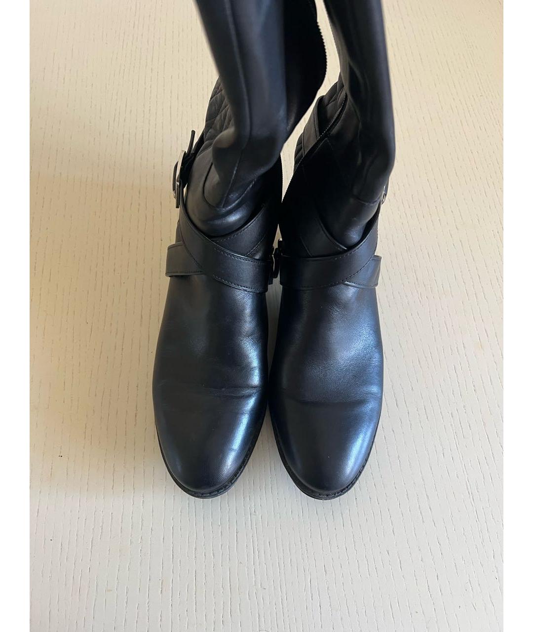 DKNY Черные кожаные сапоги, фото 3