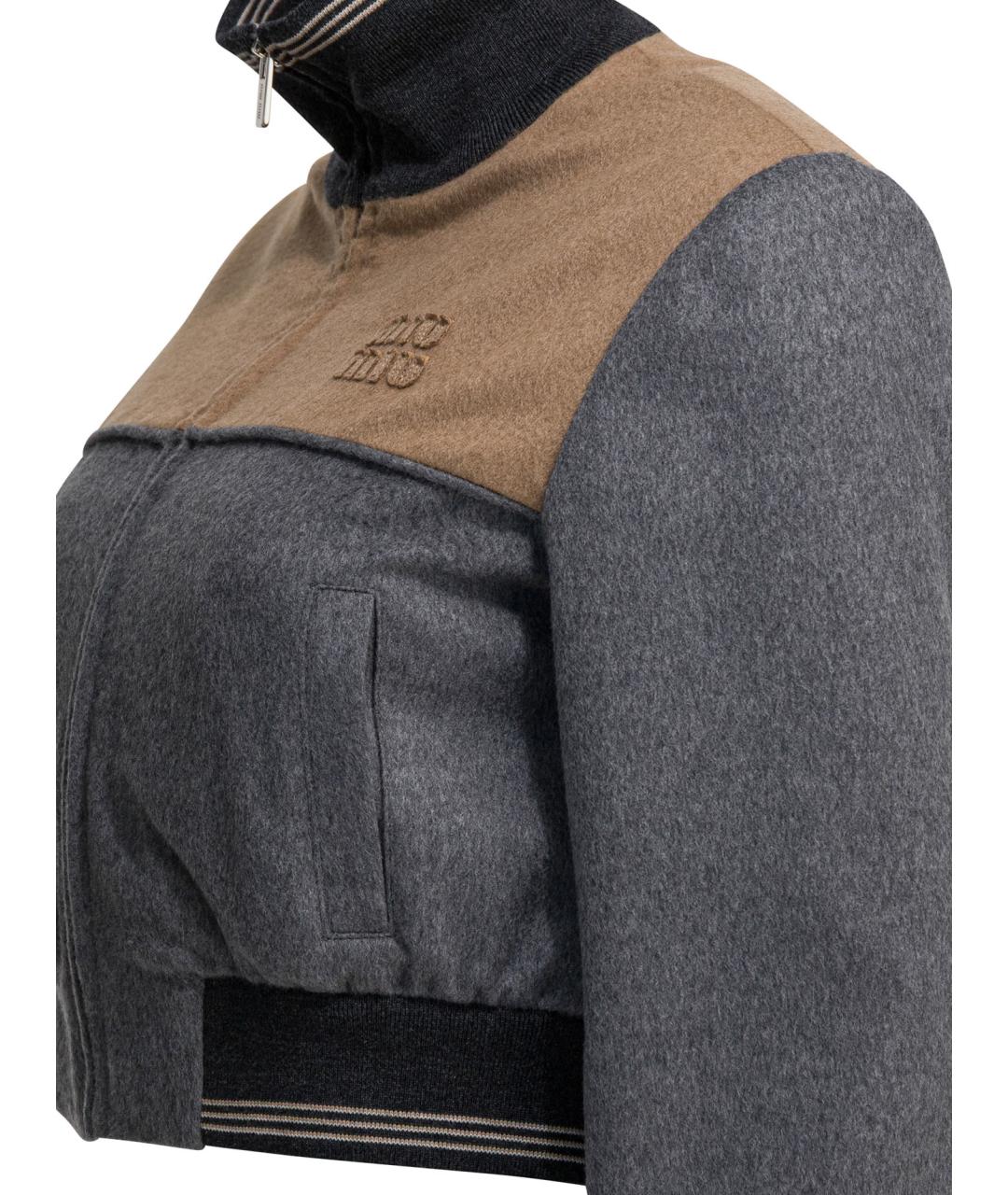 MIU MIU Серая шерстяная куртка, фото 4