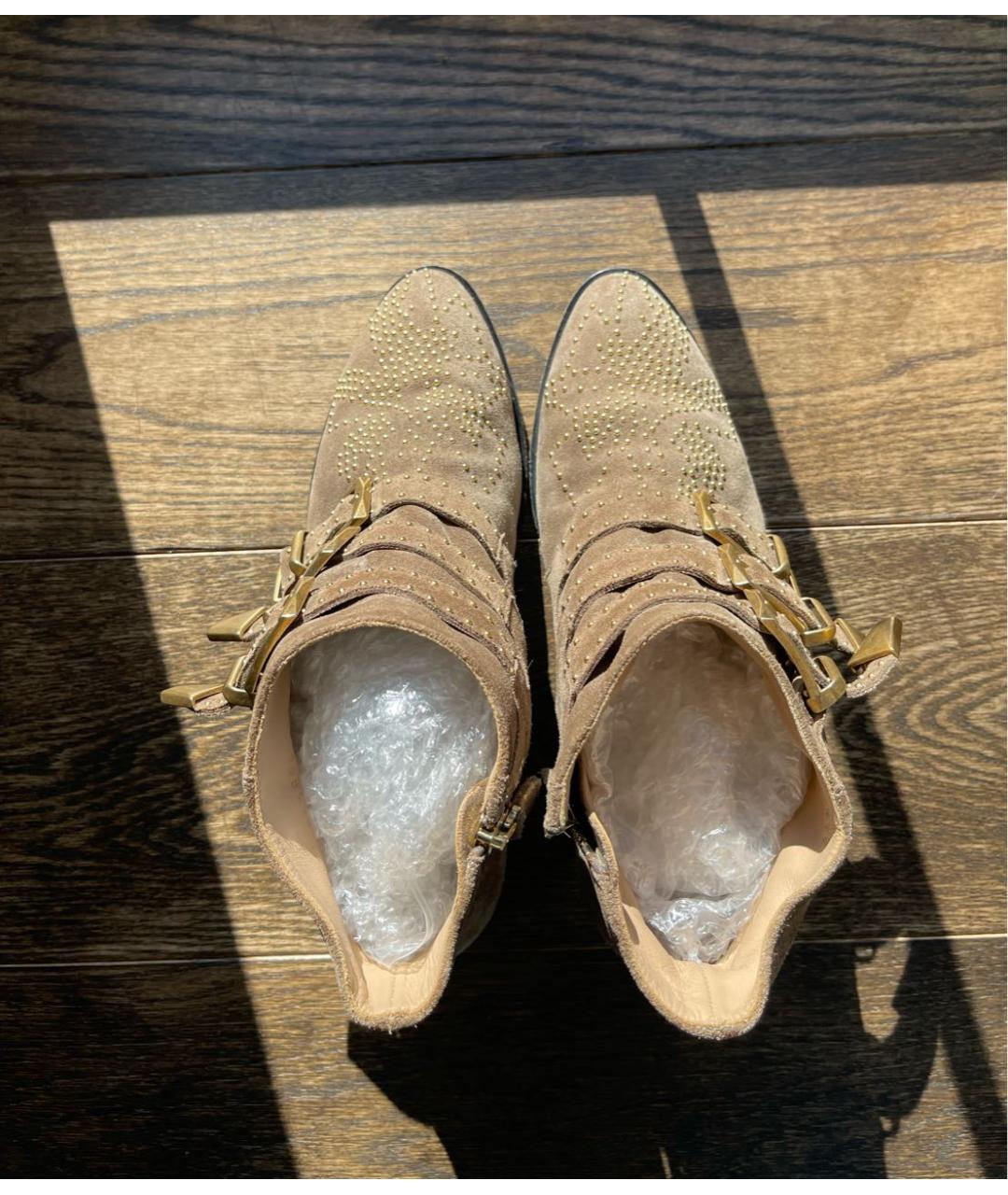 CHLOE Коричневые замшевые полусапоги, фото 3