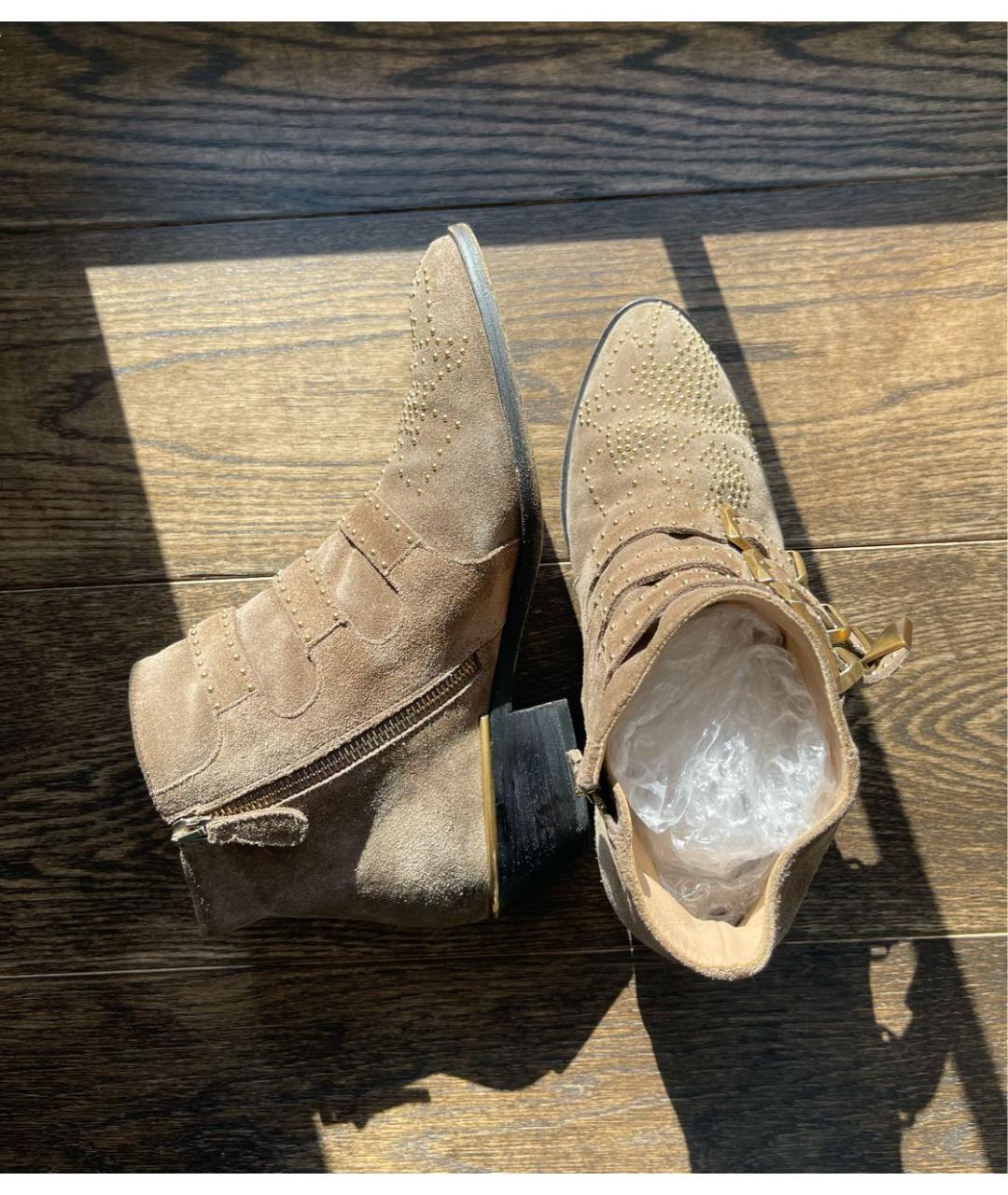 CHLOE Коричневые замшевые полусапоги, фото 2