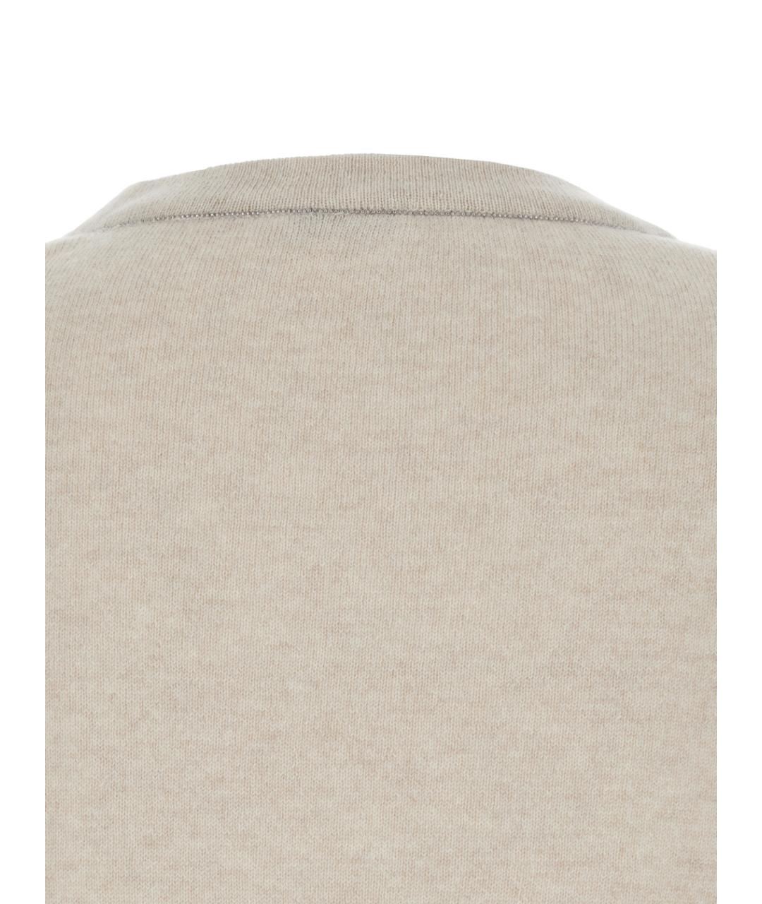 BRUNELLO CUCINELLI Бежевый кашемировый джемпер / свитер, фото 2