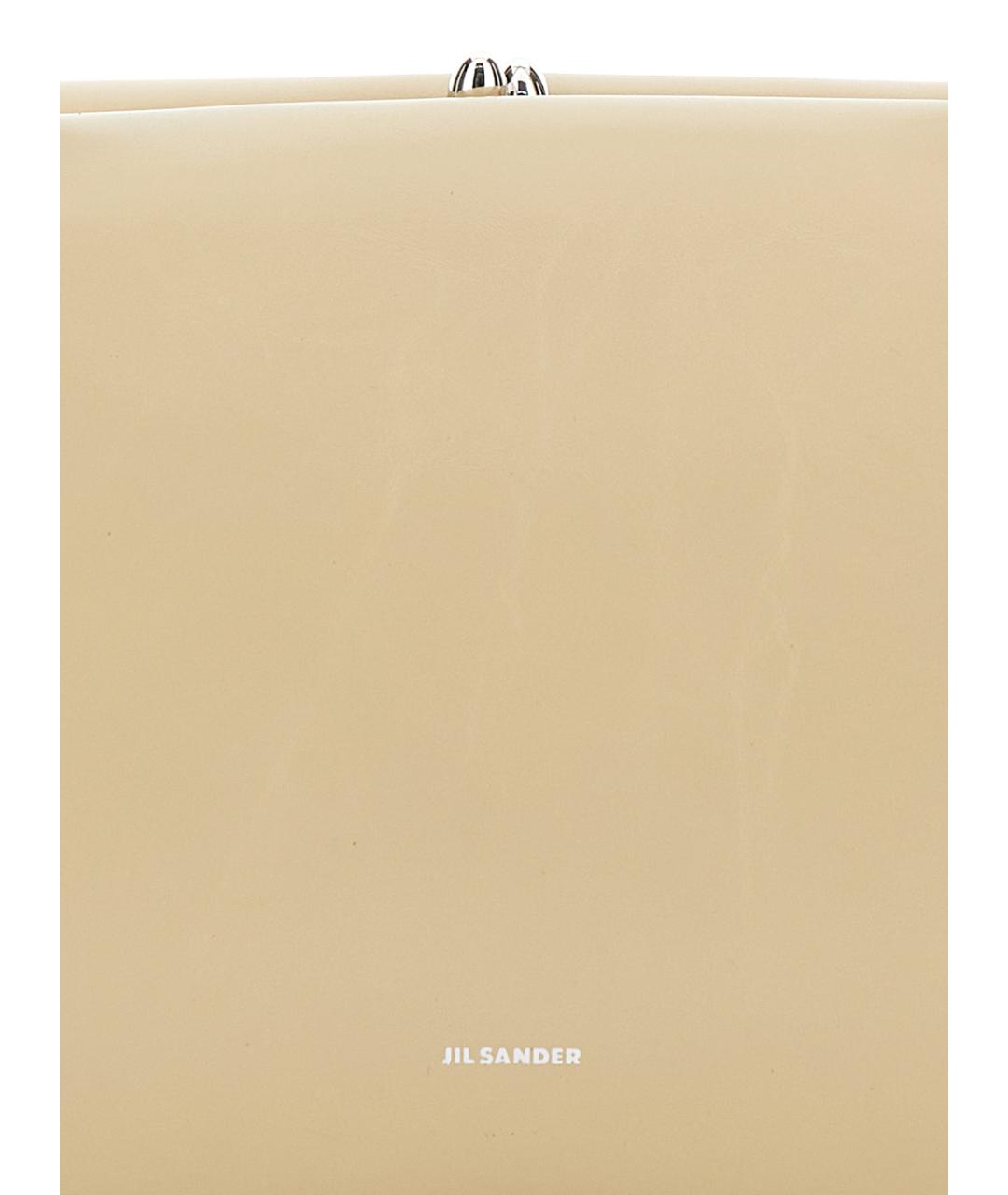 JIL SANDER Бежевая кожаная сумка тоут, фото 2
