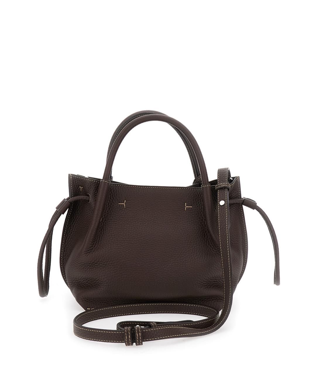 TOD'S Коричневая кожаная сумка с короткими ручками, фото 2
