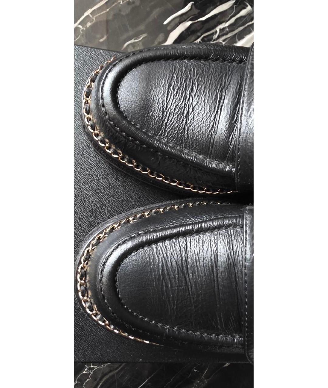 CHANEL Черные кожаные лоферы, фото 7