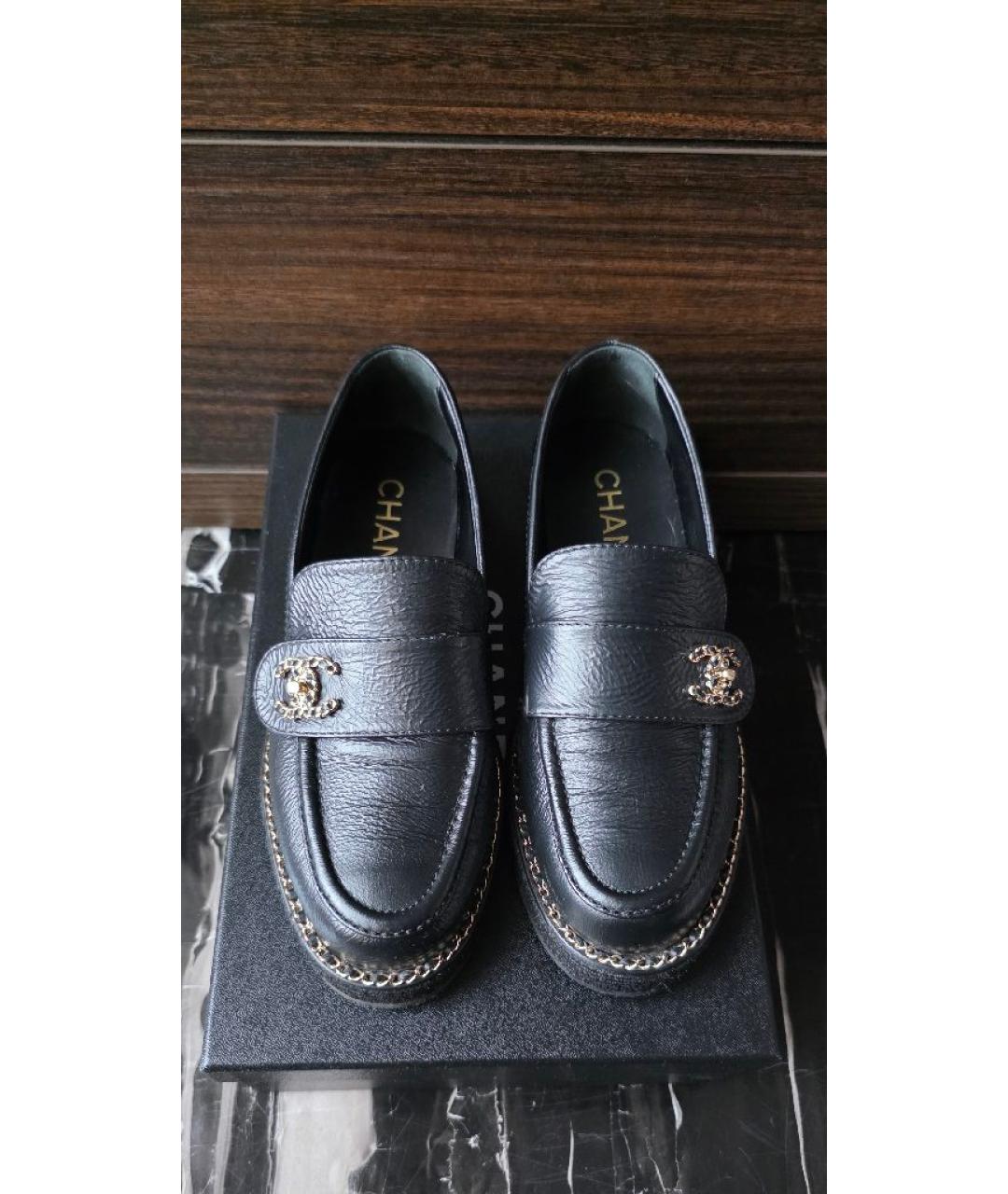 CHANEL Черные кожаные лоферы, фото 2