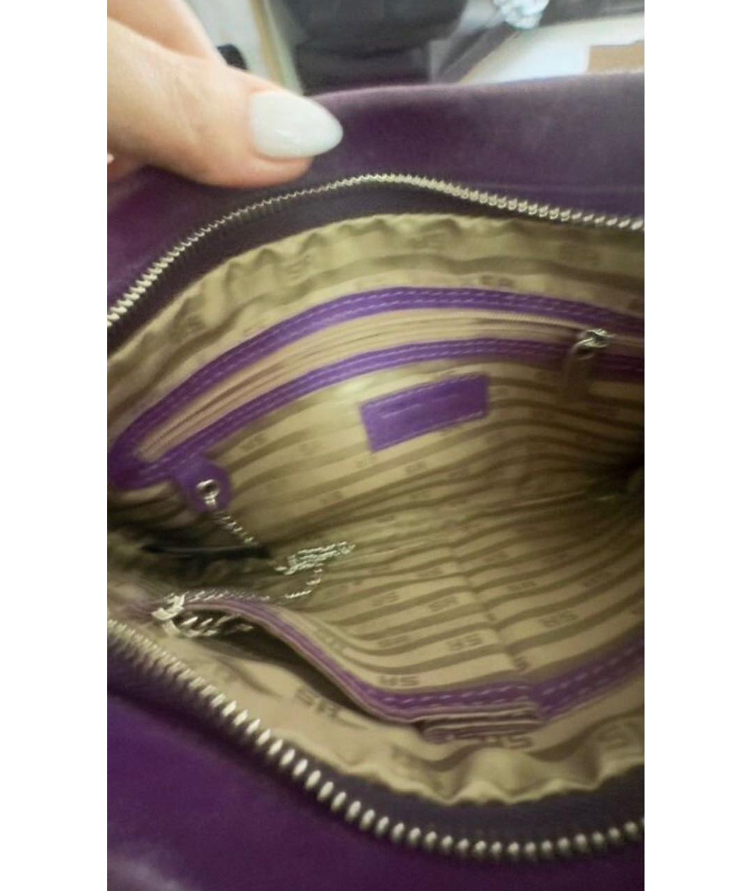 SONIA RYKIEL Фиолетовая кожаная сумка через плечо, фото 3