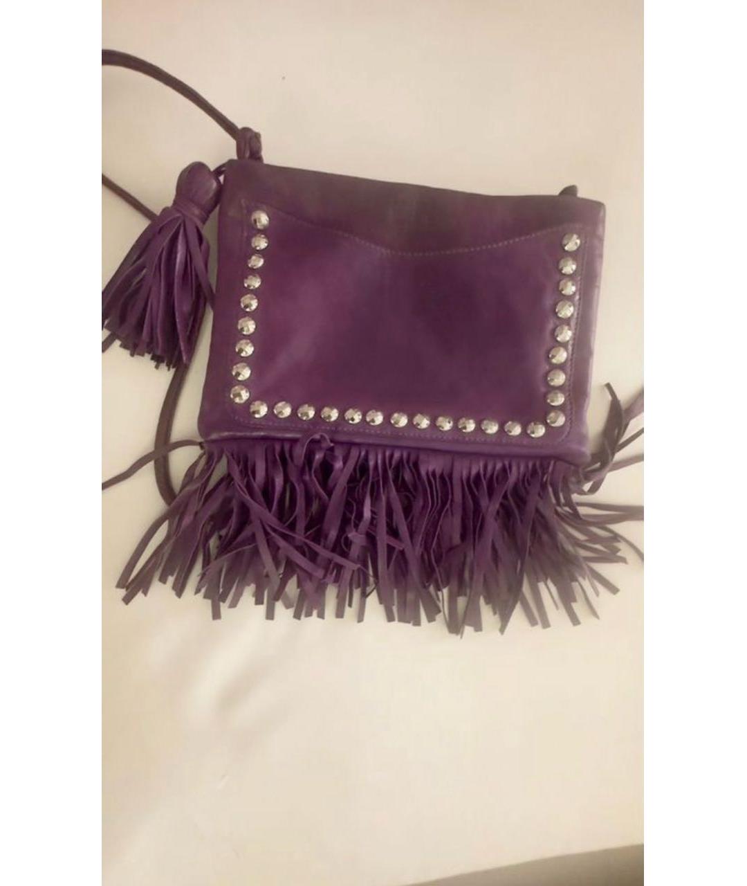 SONIA RYKIEL Фиолетовая кожаная сумка через плечо, фото 6