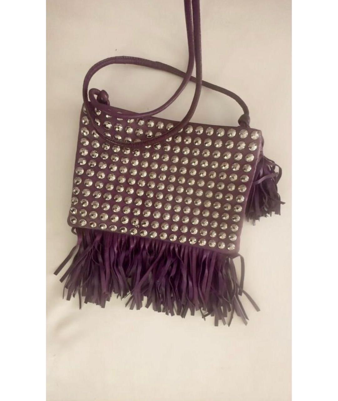 SONIA RYKIEL Фиолетовая кожаная сумка через плечо, фото 2