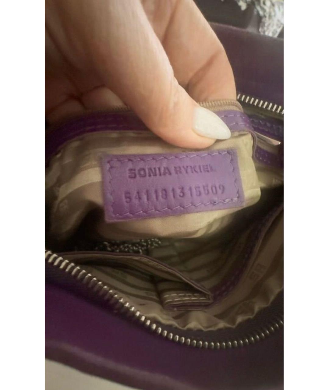 SONIA RYKIEL Фиолетовая кожаная сумка через плечо, фото 4