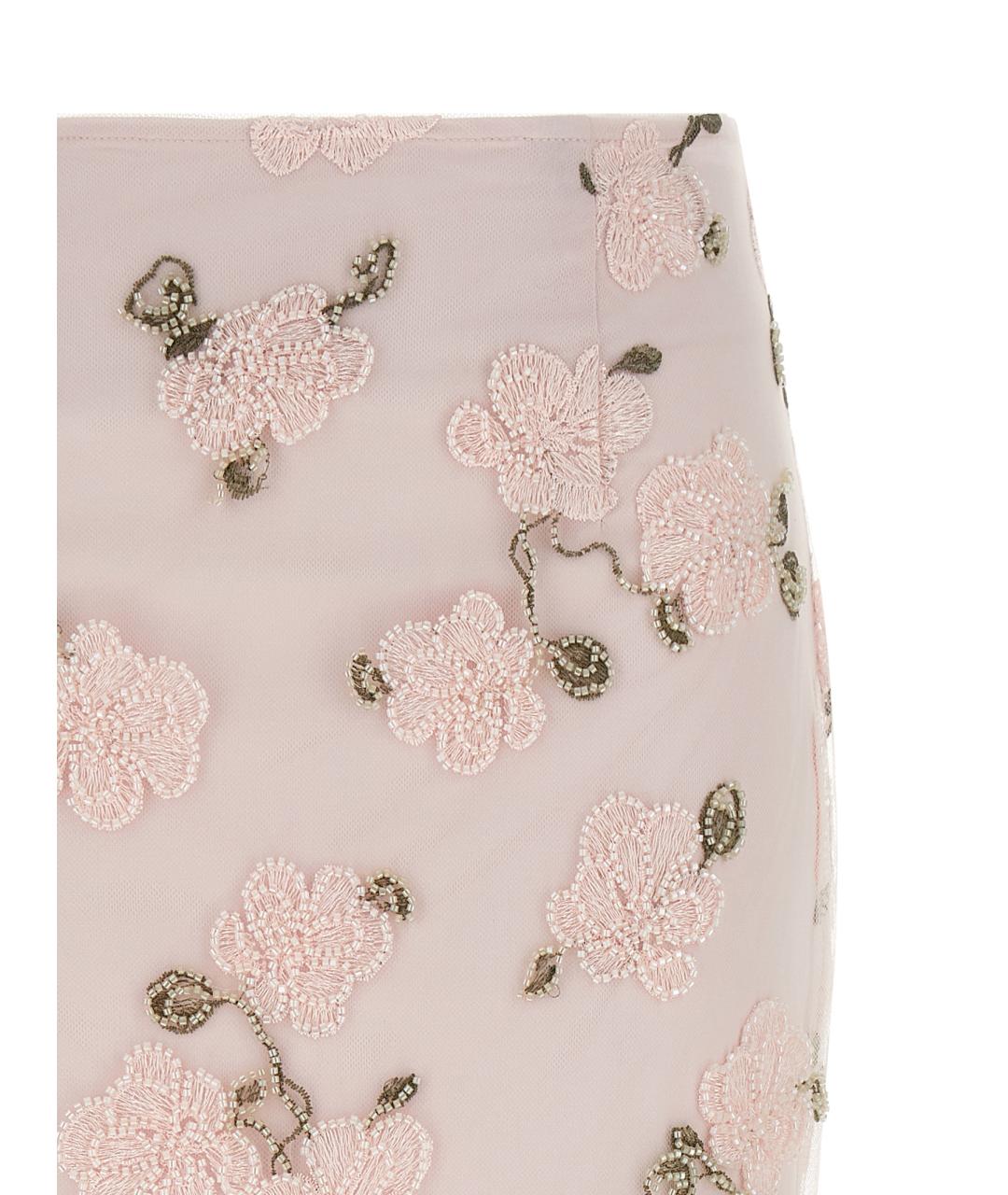 ROTATE Розовая полиэстеровая юбка миди, фото 3