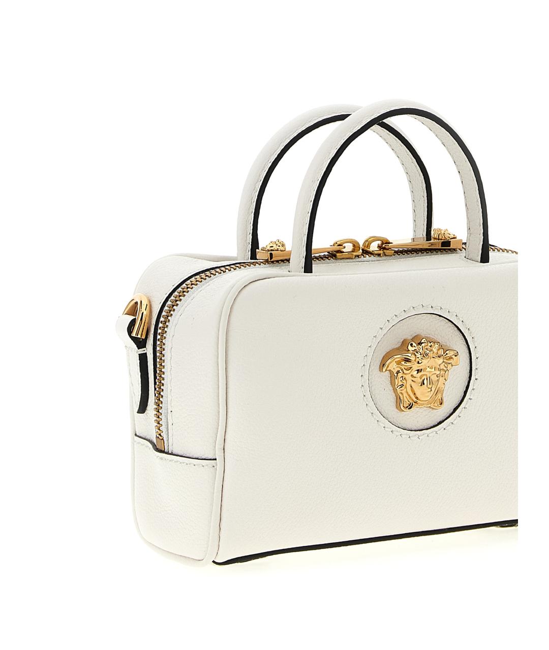 VERSACE Белая кожаная сумка тоут, фото 2