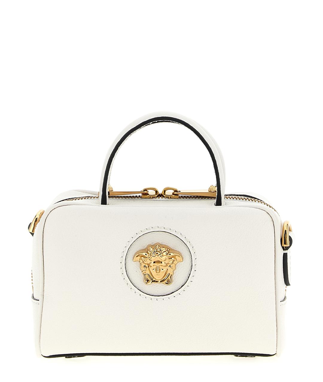 VERSACE Белая кожаная сумка тоут, фото 1