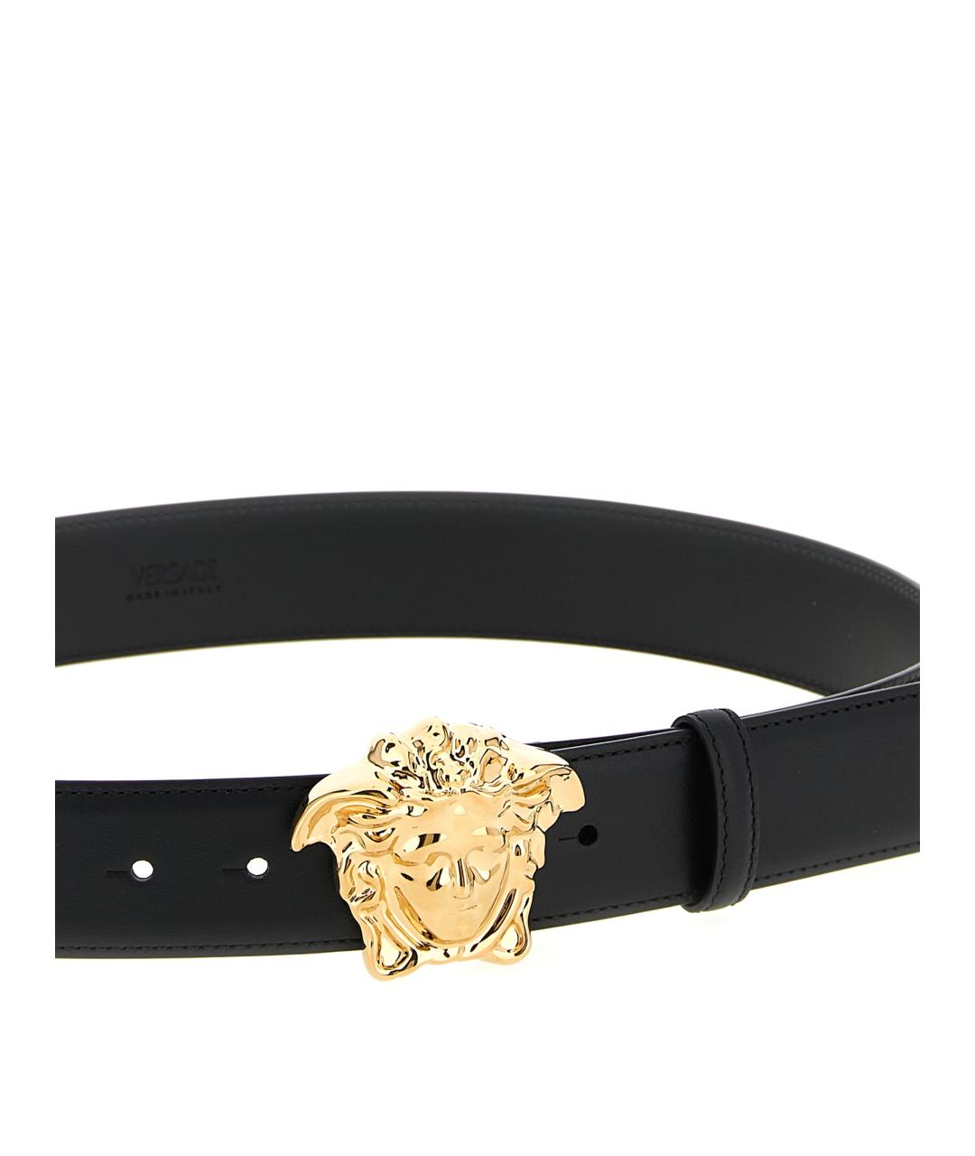 VERSACE Черный кожаный ремень, фото 3