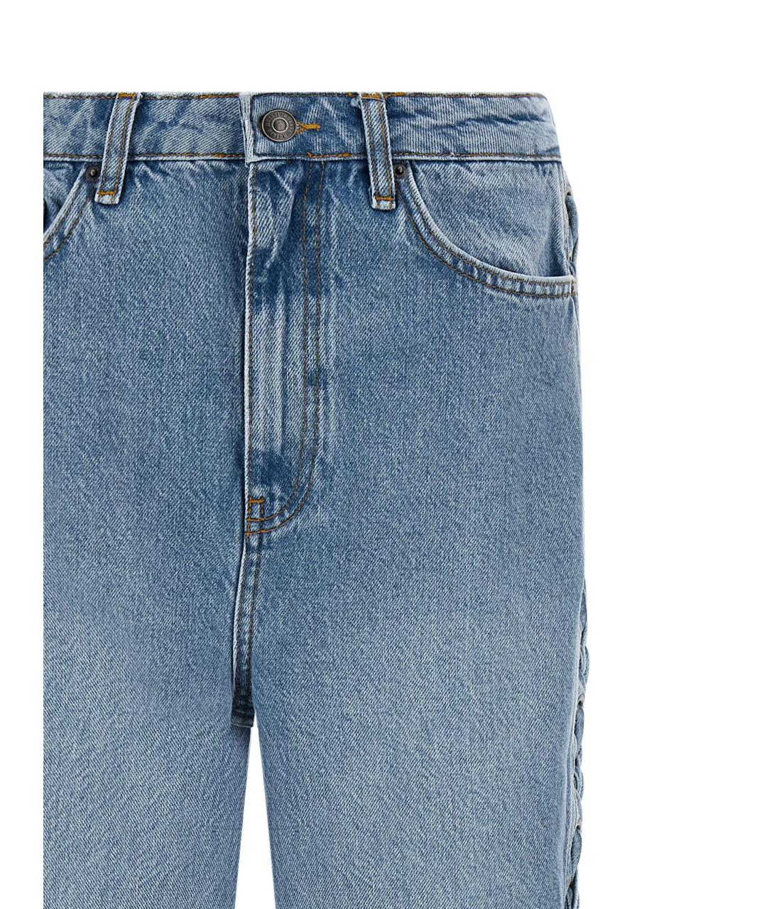 ROTATE Голубые хлопковые прямые джинсы, фото 4