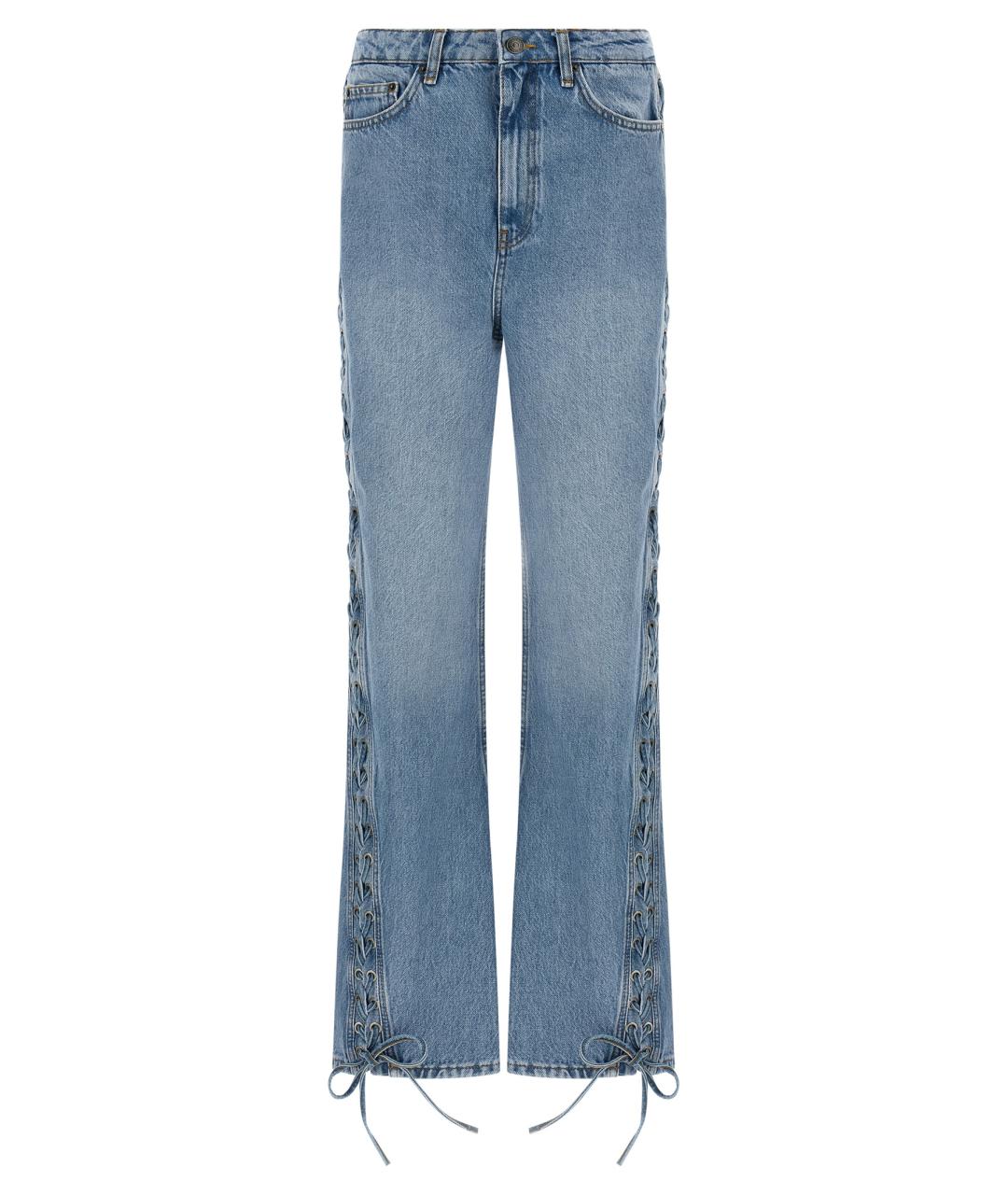 ROTATE Голубые хлопковые прямые джинсы, фото 1