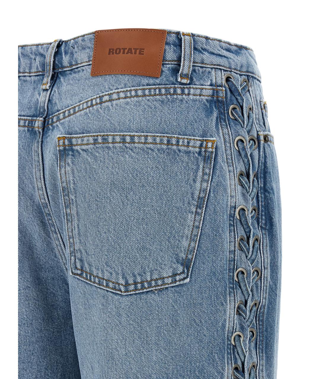 ROTATE Голубые хлопковые прямые джинсы, фото 5