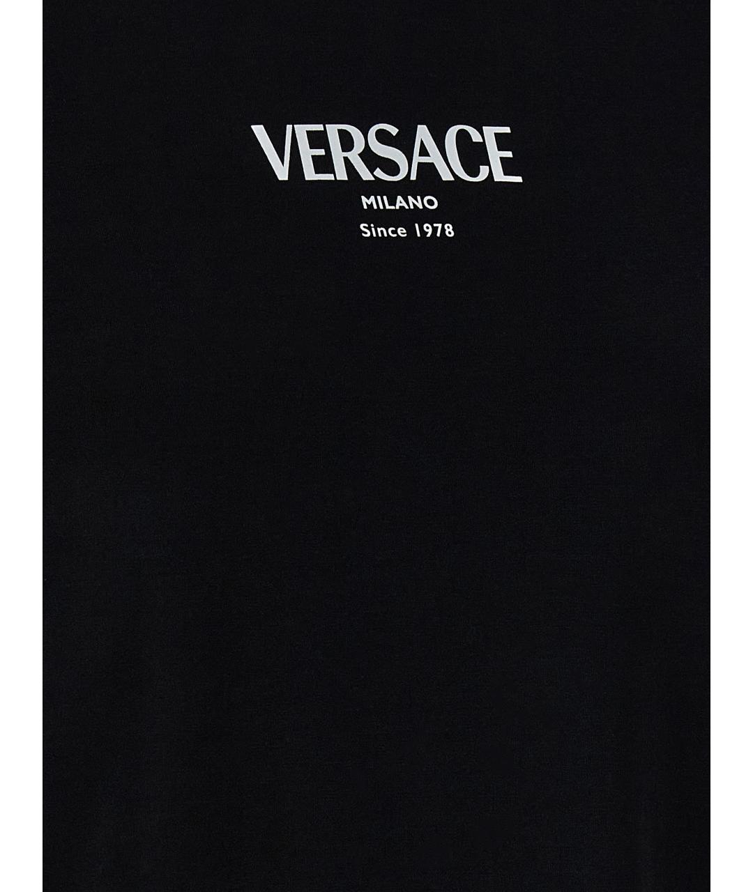 VERSACE Черная вискозная футболка, фото 4
