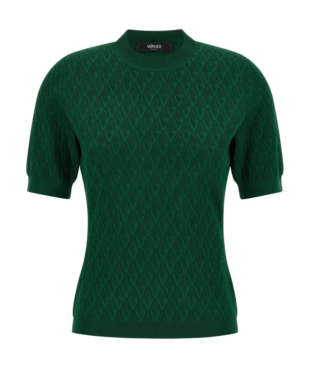 VERSACE Зеленый вискозный джемпер / свитер, фото 1