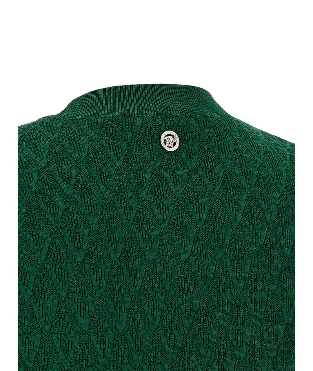 VERSACE Зеленый вискозный джемпер / свитер, фото 4