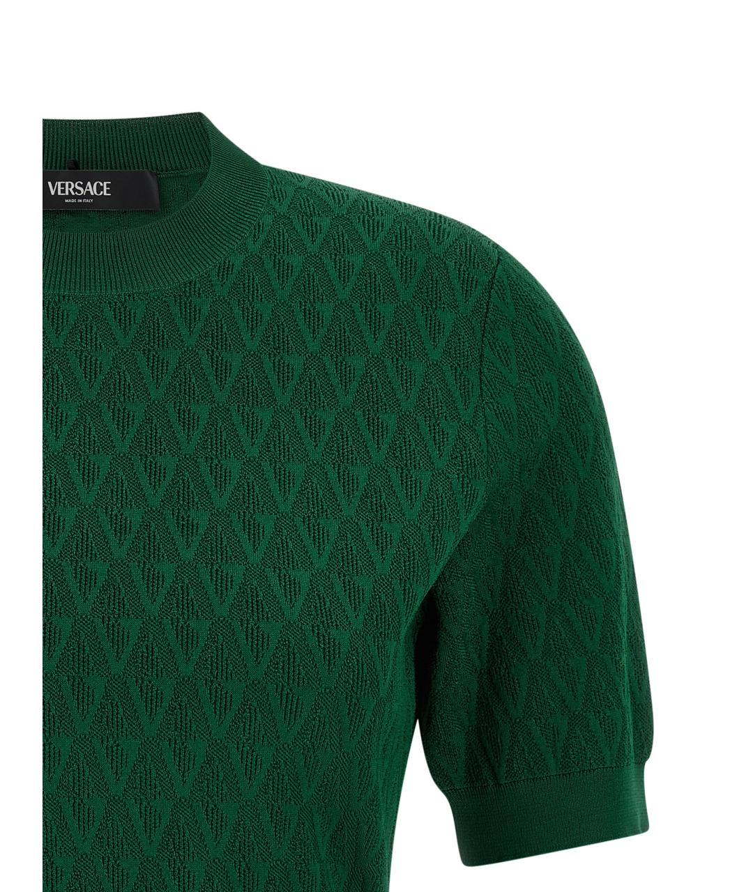 VERSACE Зеленый вискозный джемпер / свитер, фото 3