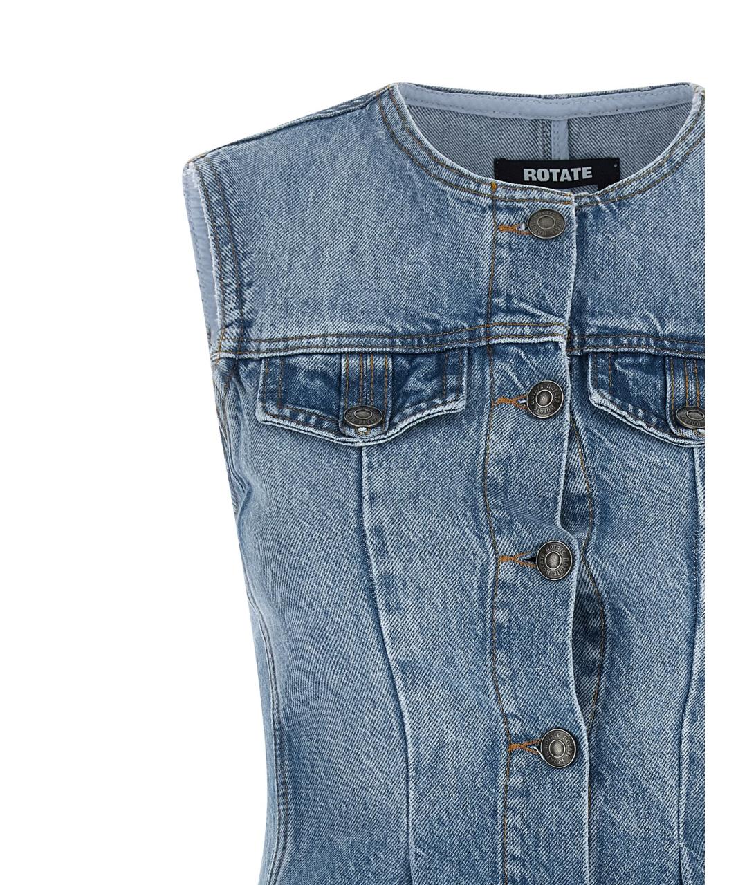 ROTATE Голубая хлопковая рубашка, фото 3