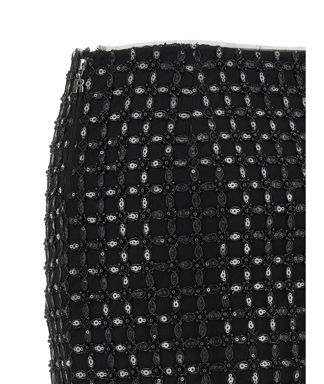 ROTATE Черная полиэстеровая юбка мини, фото 4