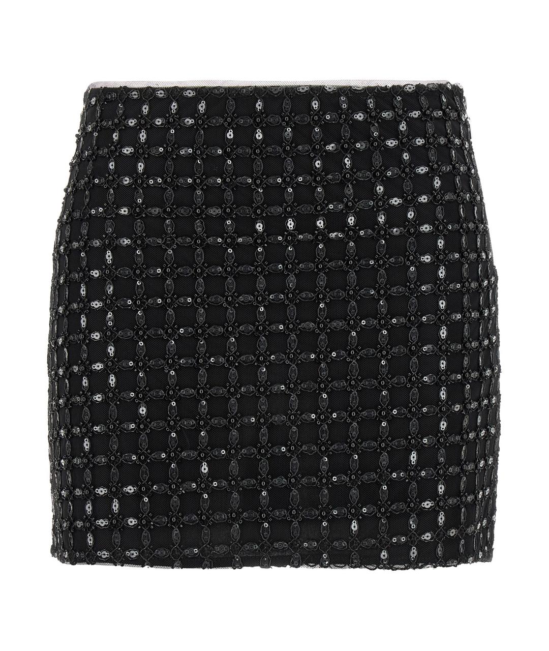 ROTATE Черная полиэстеровая юбка мини, фото 1