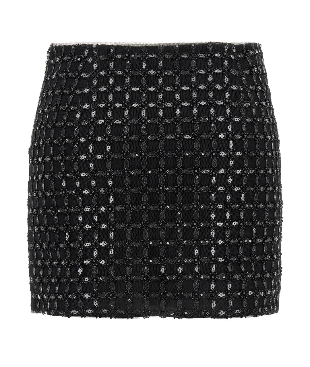 ROTATE Черная полиэстеровая юбка мини, фото 2