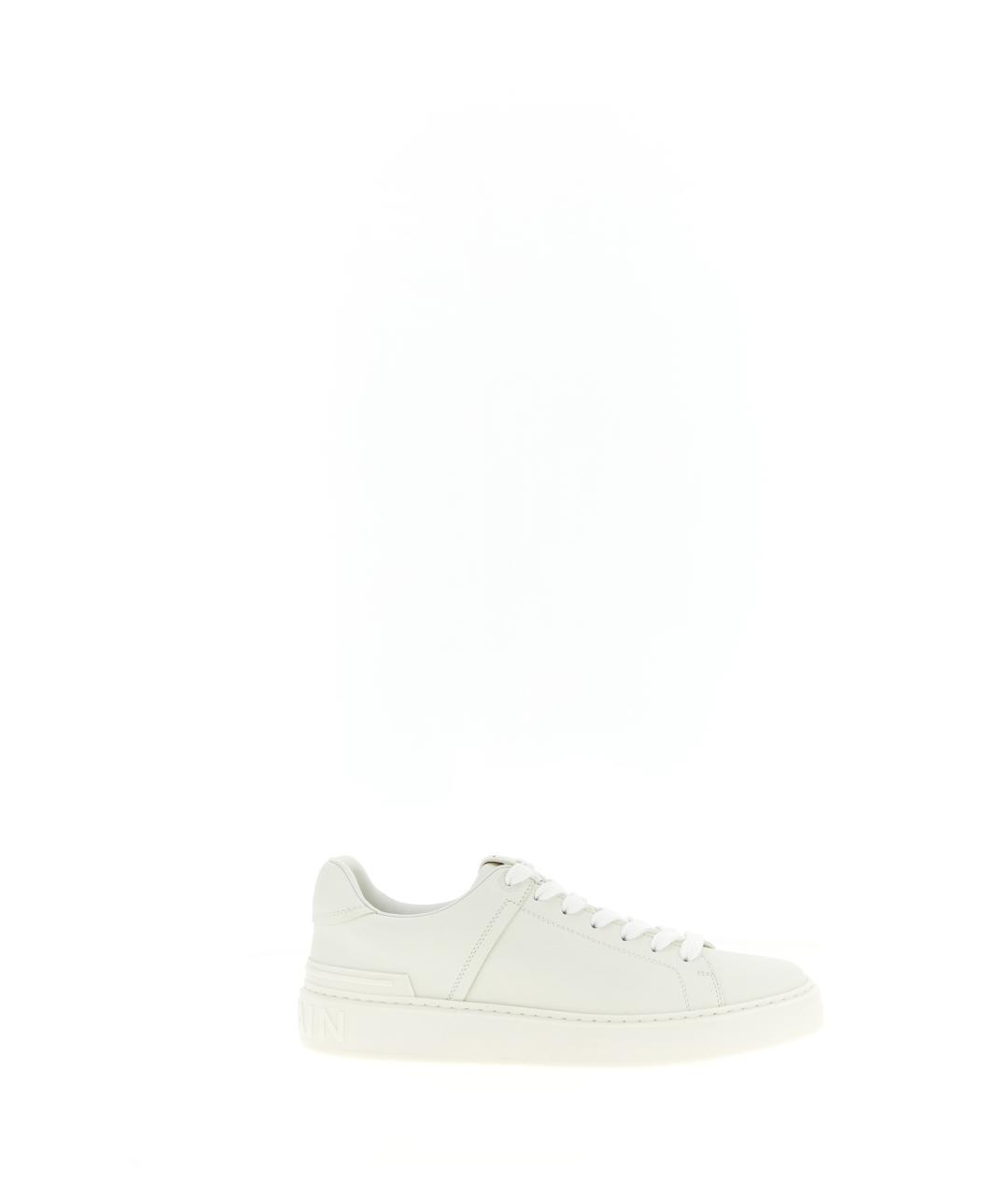 BALMAIN Белые кожаные низкие кроссовки / кеды, фото 1