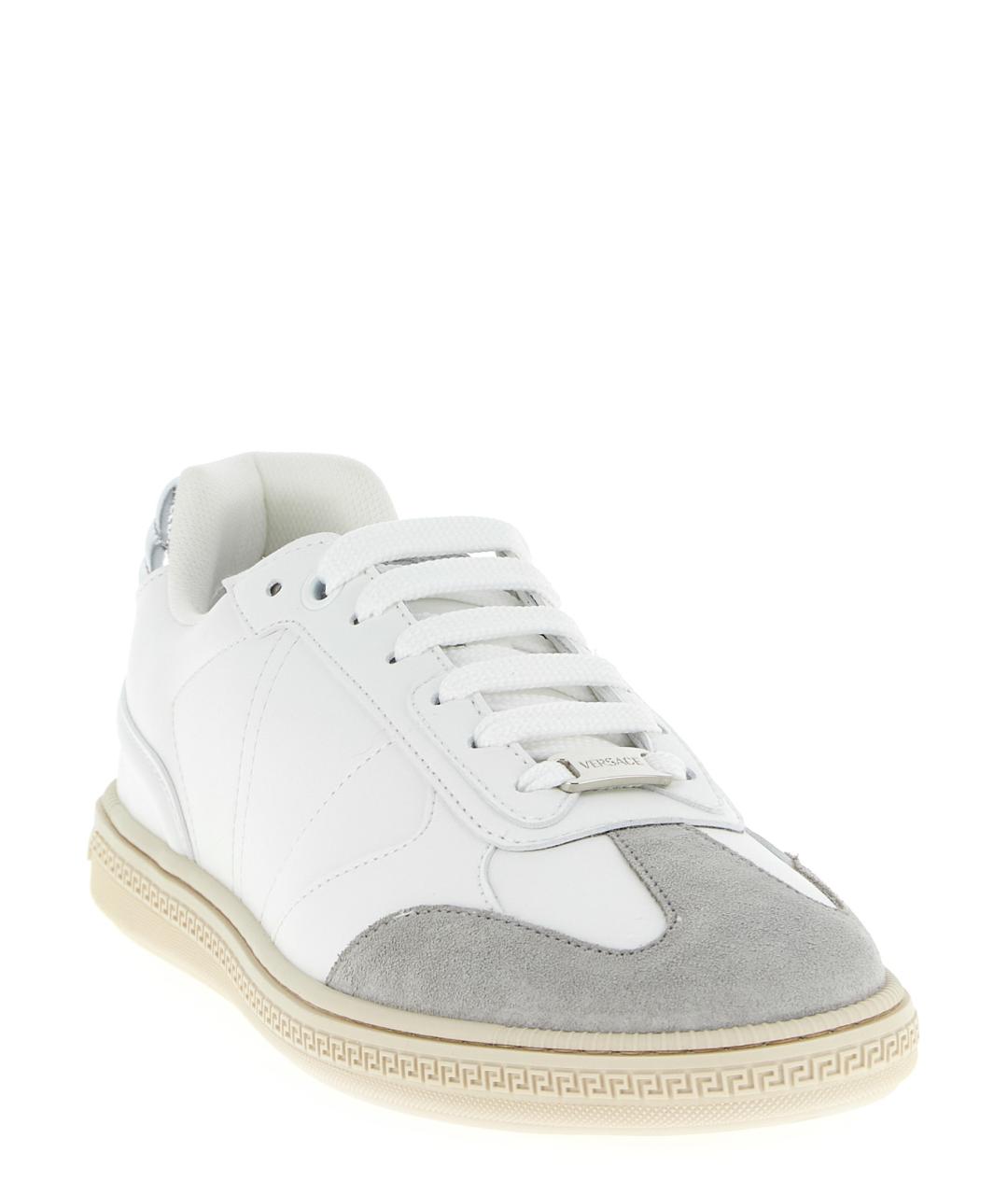 VERSACE Белые кожаные низкие кроссовки / кеды, фото 2