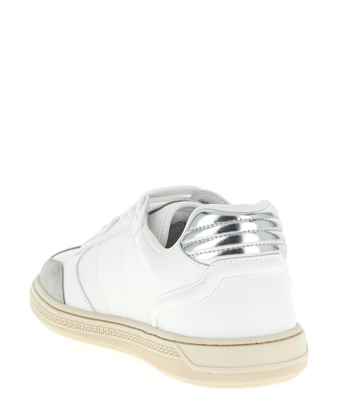 VERSACE Белые кожаные низкие кроссовки / кеды, фото 3