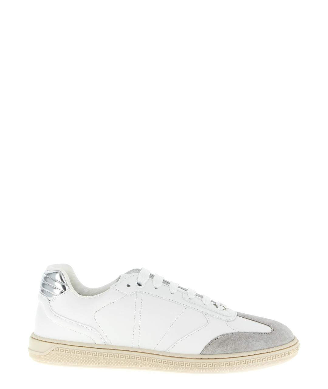 VERSACE Белые кожаные низкие кроссовки / кеды, фото 1