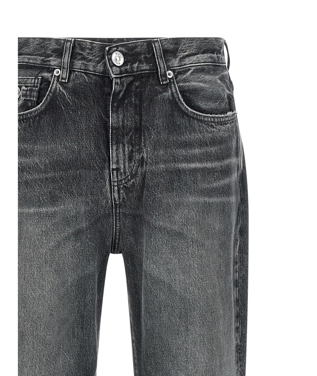 VERSACE Серые хлопковые прямые джинсы, фото 3