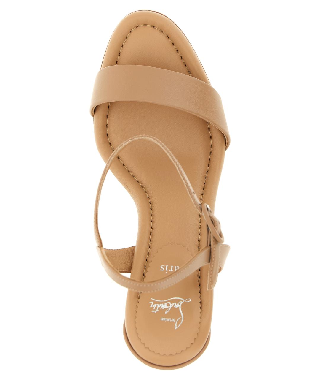 CHRISTIAN LOUBOUTIN Розовые кожаные босоножки, фото 4