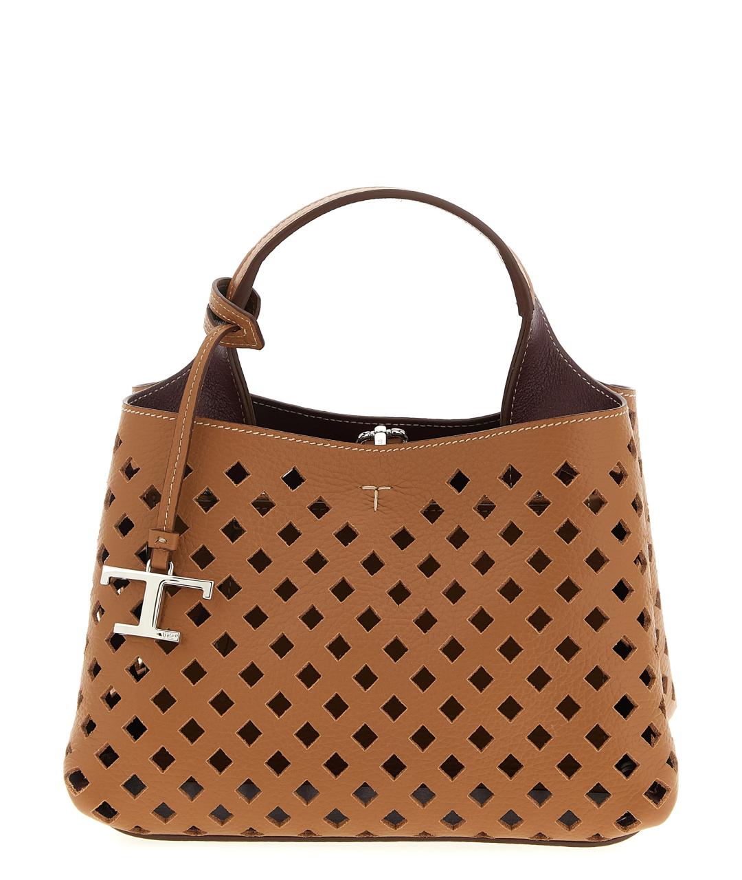 TOD'S Коричневая кожаная сумка тоут, фото 1