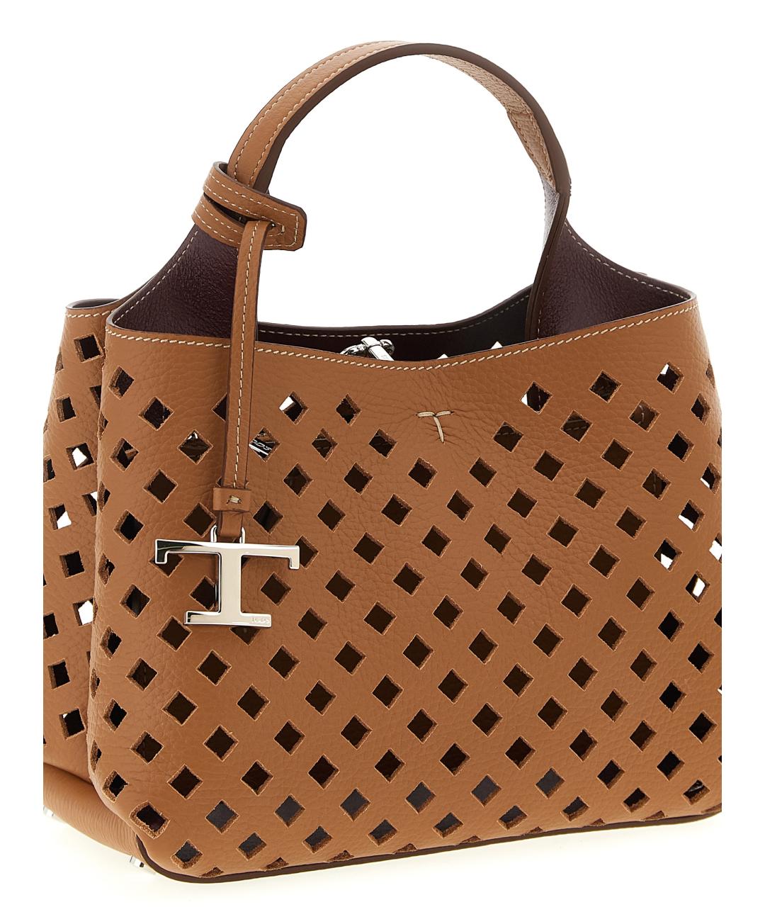 TOD'S Коричневая кожаная сумка тоут, фото 3