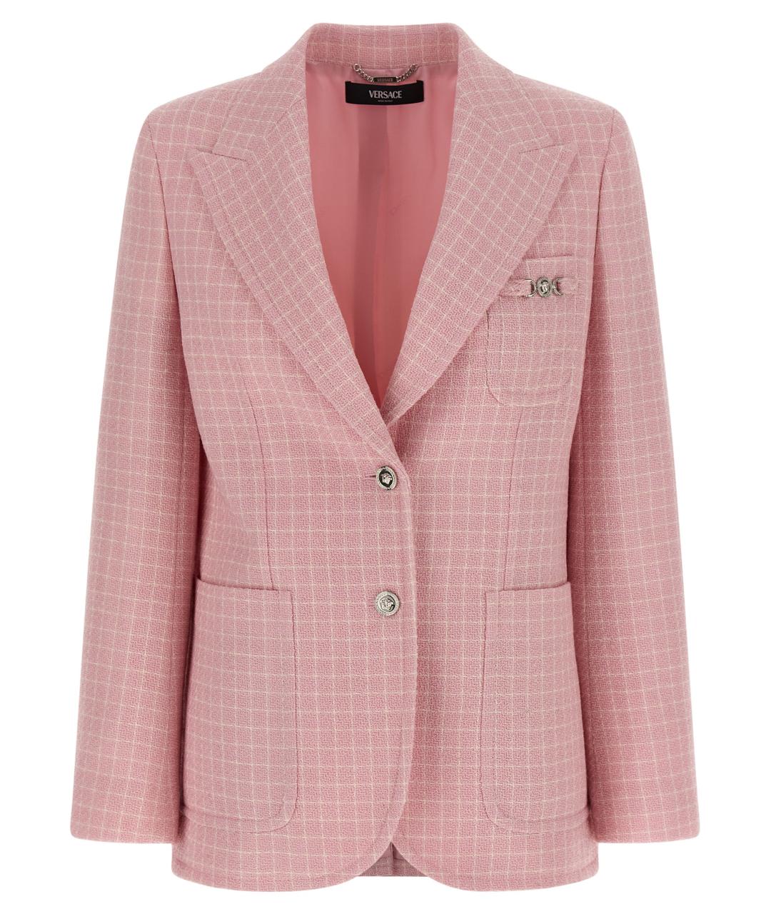VERSACE Розовый шерстяной жакет/пиджак, фото 1