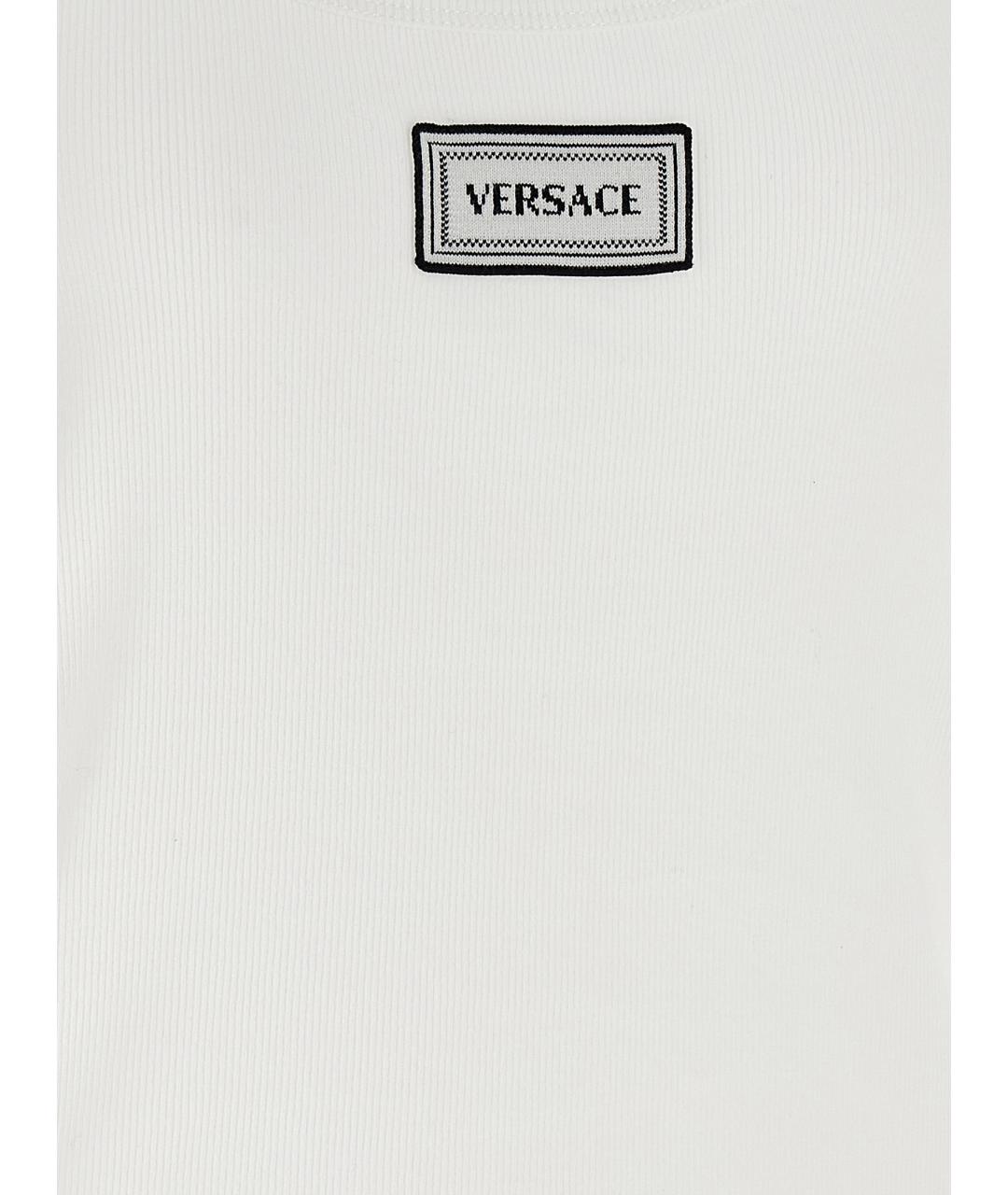VERSACE Белая хлопковая майка, фото 4