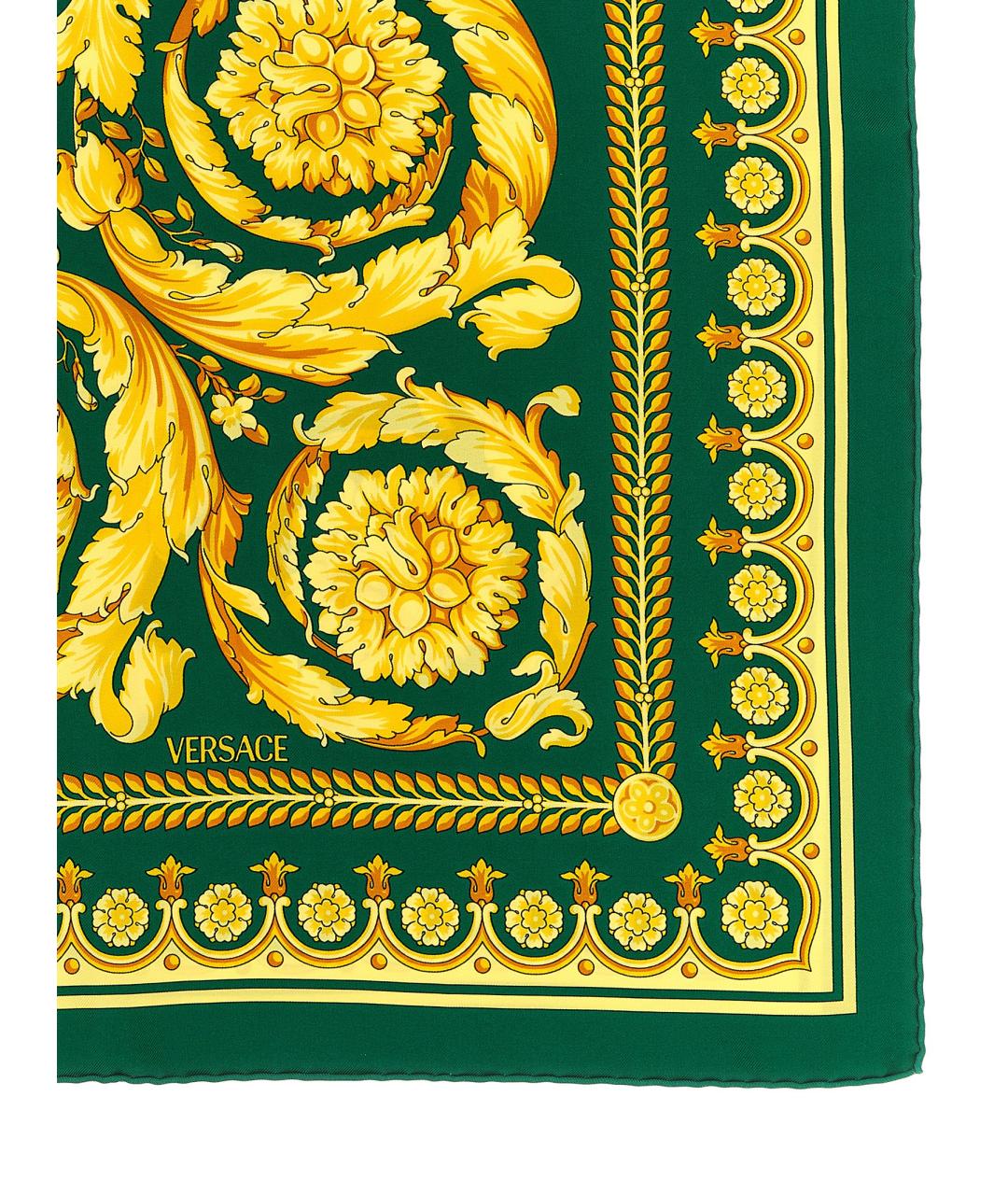 VERSACE Зеленый шелковый шарф, фото 2