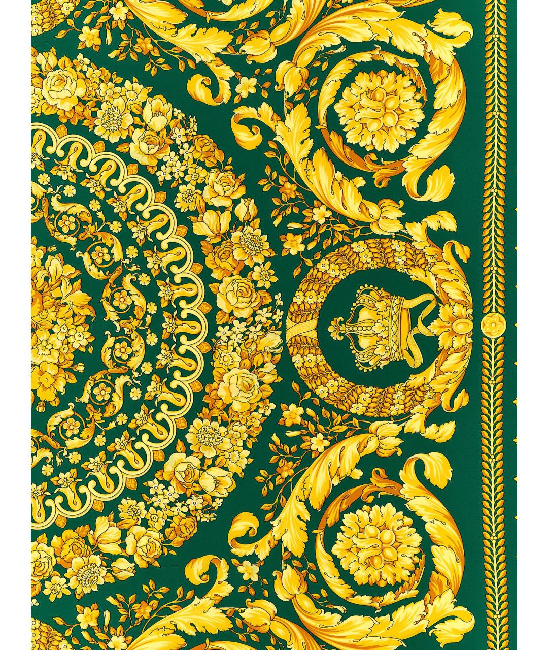 VERSACE Зеленый шелковый шарф, фото 3