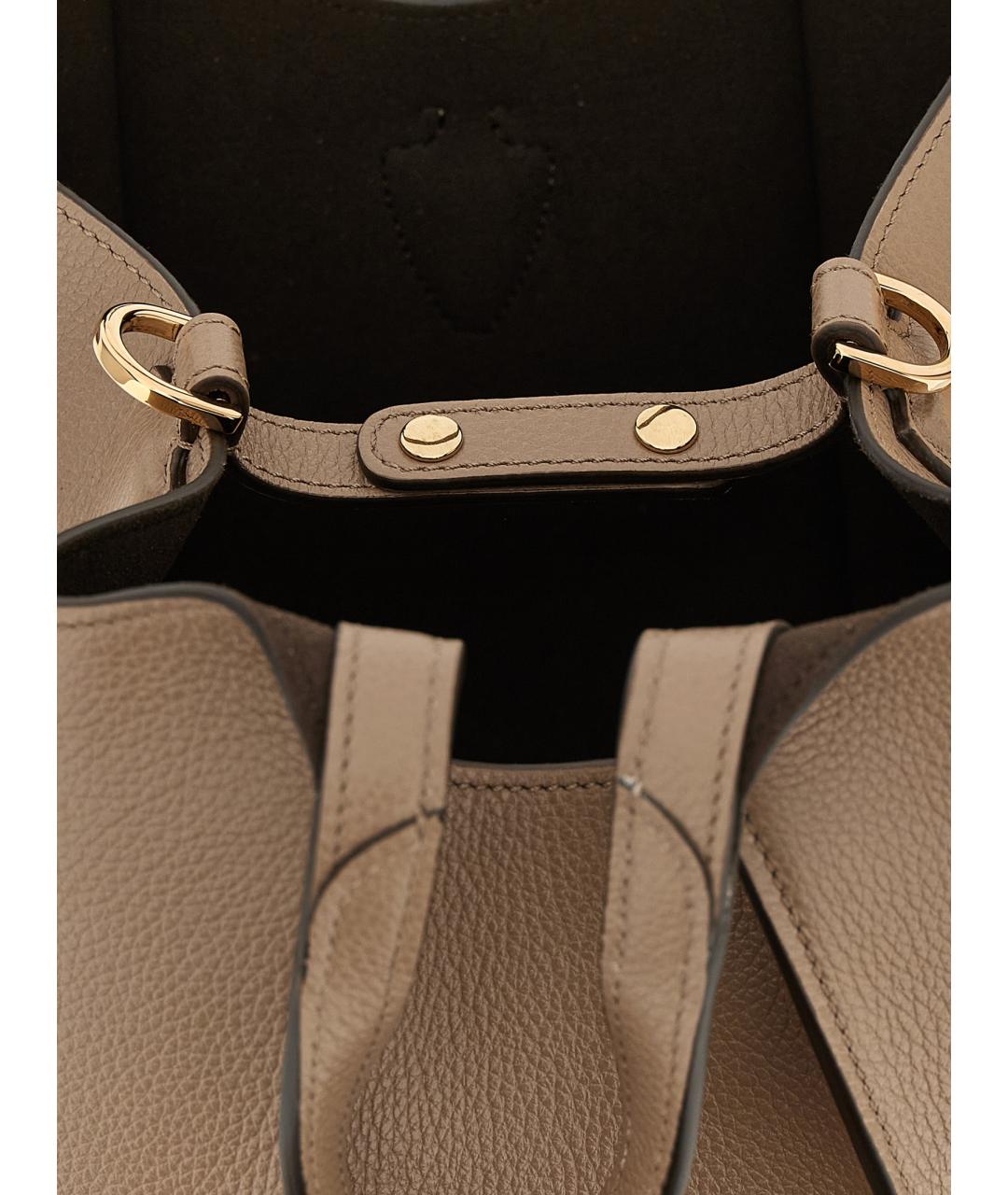 TOD'S Бежевая кожаная сумка тоут, фото 4