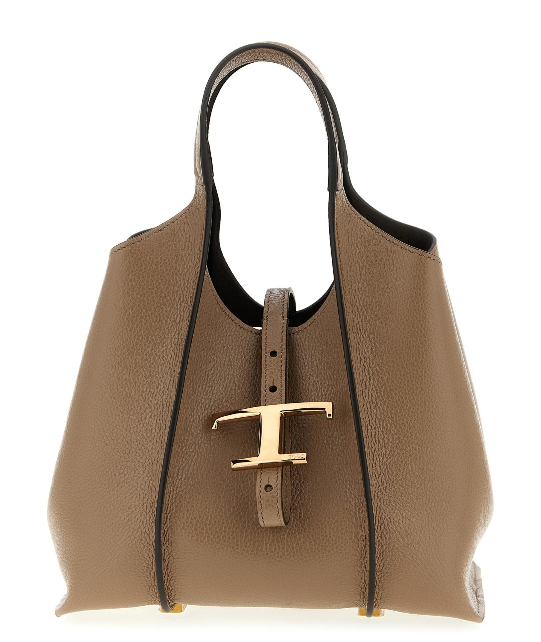 TOD'S Бежевая кожаная сумка тоут, фото 1