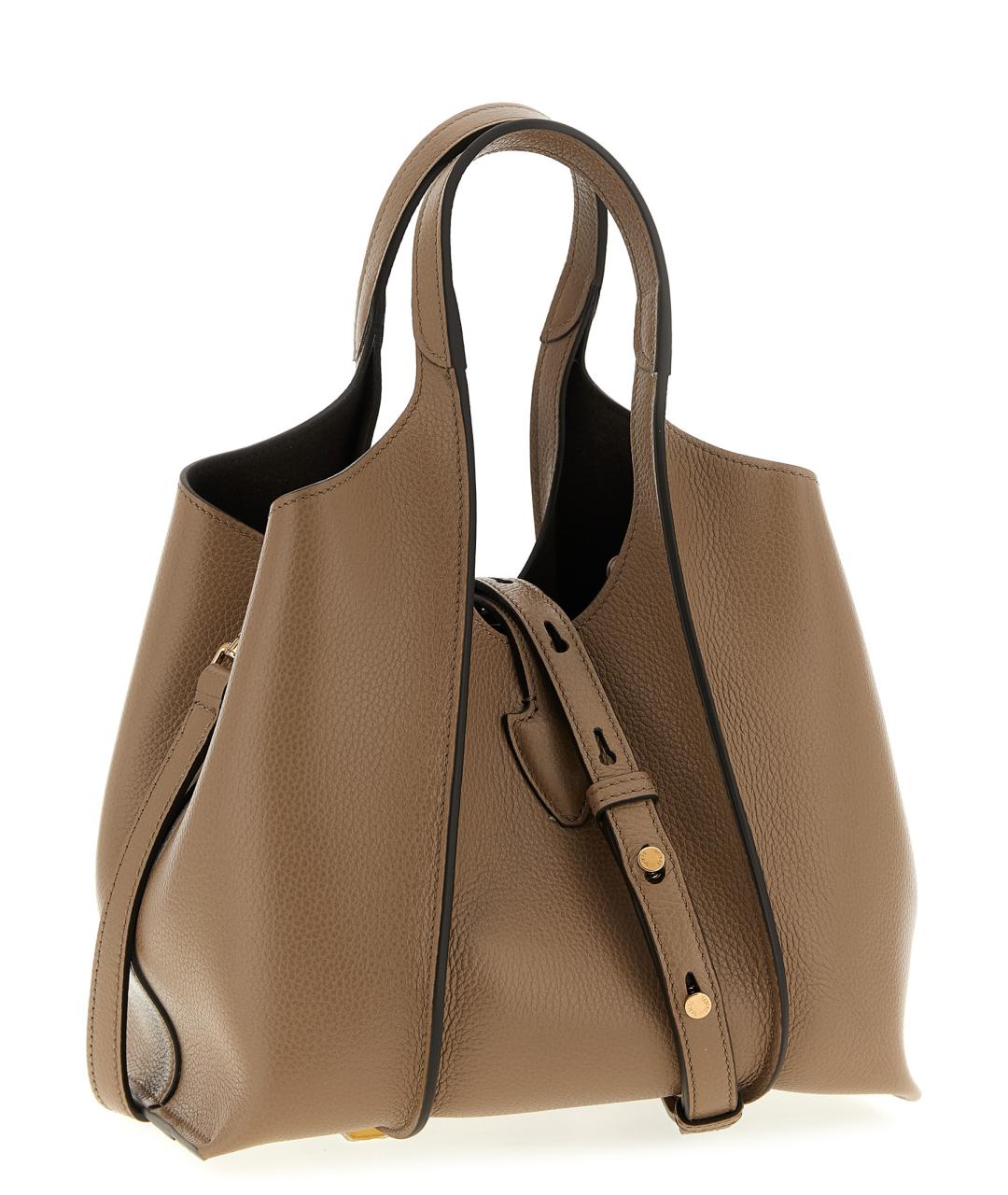 TOD'S Бежевая кожаная сумка тоут, фото 2