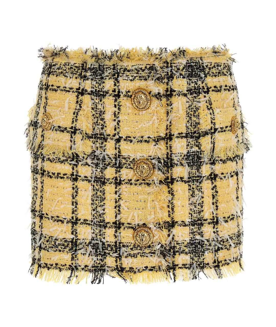 BALMAIN Мульти твидовая юбка мини, фото 1