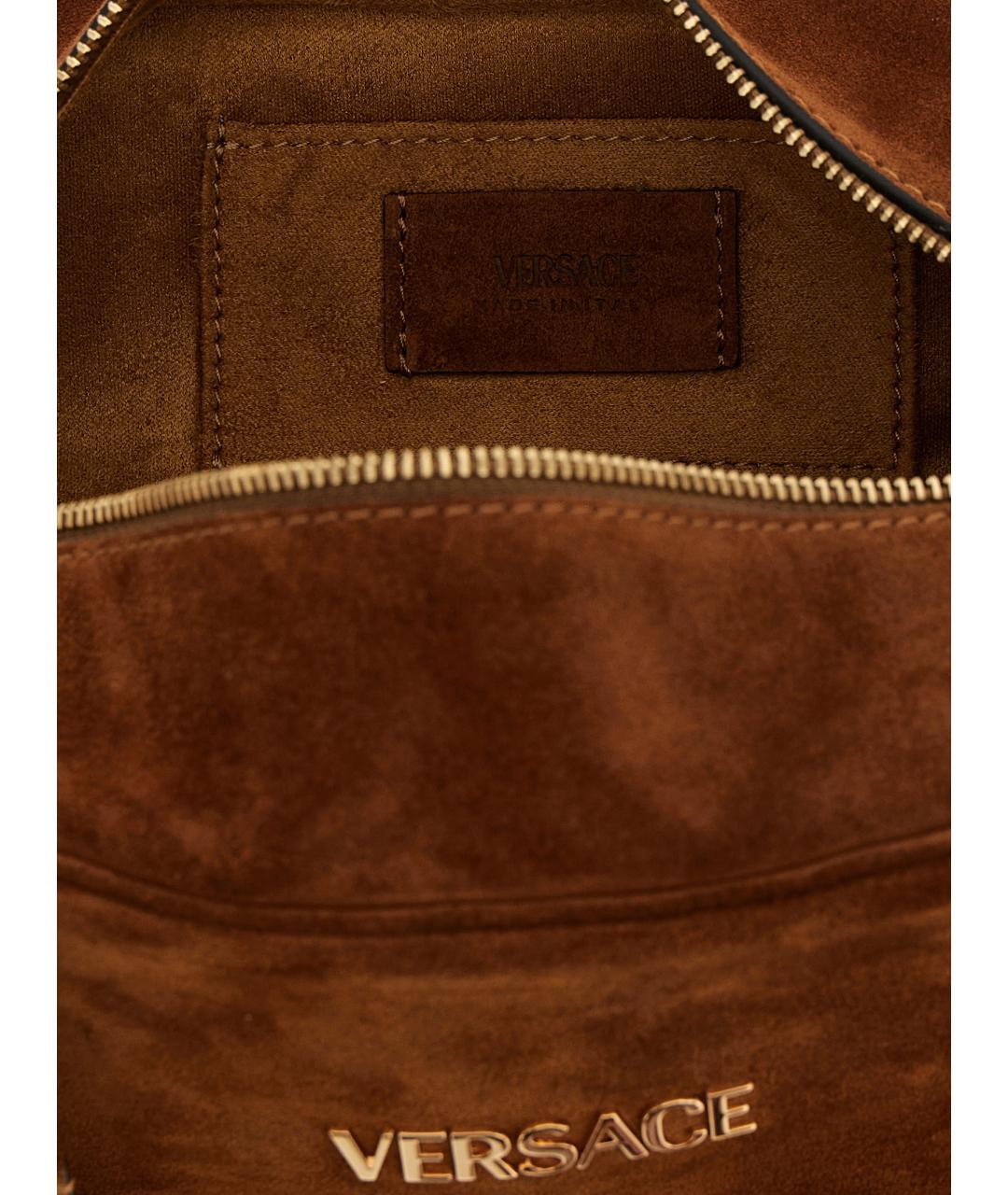 VERSACE Коричневая замшевая сумка через плечо, фото 4