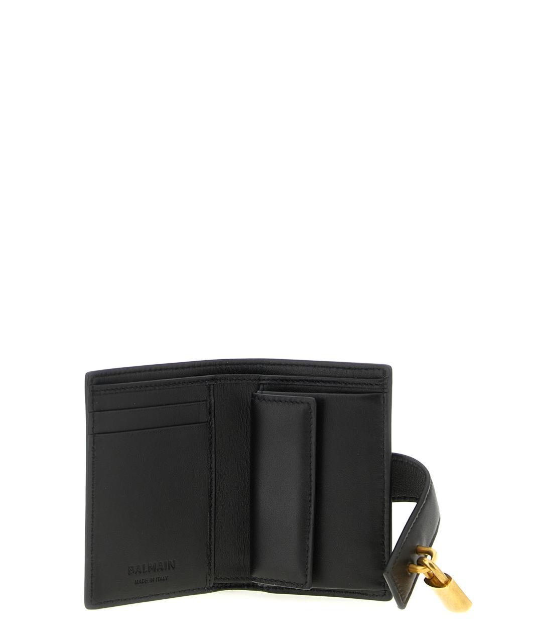 BALMAIN Черный кожаный кошелек, фото 3